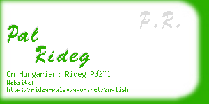 pal rideg business card